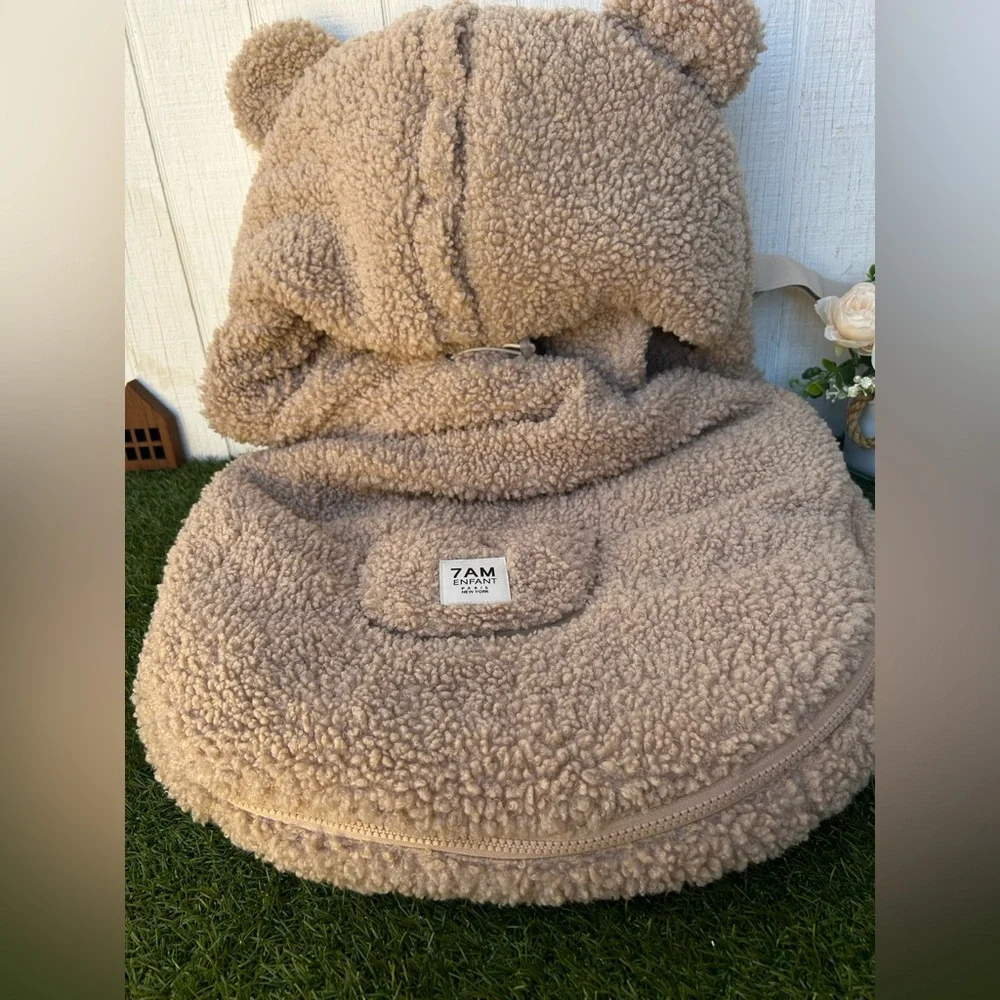 7AM Enfant BebePOD Teddy Infant Footmuff Color: Oatmeal Size: 0-9 months